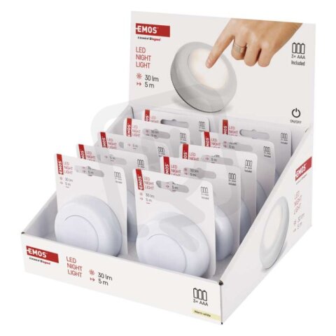 LED noční světlo P4722 na 3× AAA, 10 ks, display box EMOS P4722