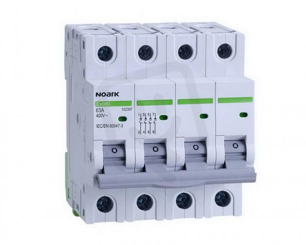 Instalační vypínač NOARK 102396 EX9BI šířka 4 moduly, 4pól, 40A