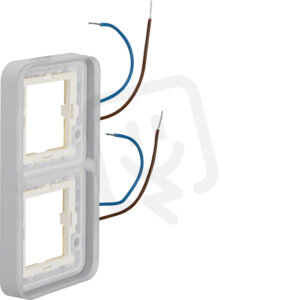 Rámeček 2nás svislý, LED modrá 230V AC, 10mA, IP55, W.1, sv. šedá, mat WNA712