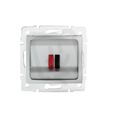 Reproduktorová zásuvka samostatná DOMO stříbrná 24877 Kanlux