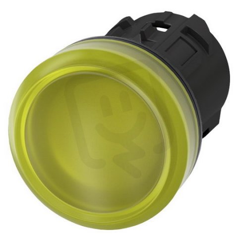 světelná signálka, 22 mm, kulatá, materiál: plast, barva: žlutá, čočka, hladká