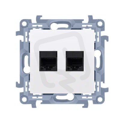 Telefonní zásuvka RJ11 + počítačová zásuvka RJ45 kat. 5e, bílá C5T.01/11
