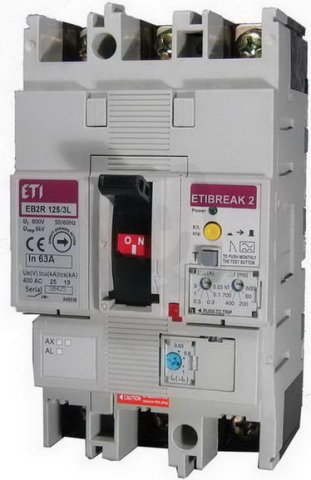 Kompaktní jistič EB2R  125/4L 100A 4P ETI 004671511