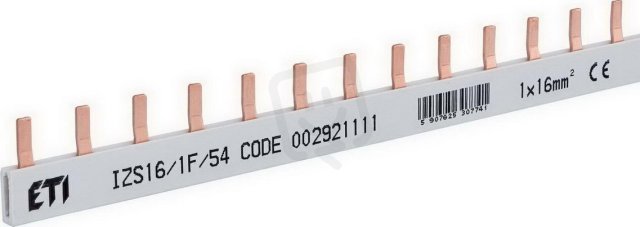 Propojovací lišta IZS16/1F/54 1p 54M 63A 16mm2 kolík ETI 002921111
