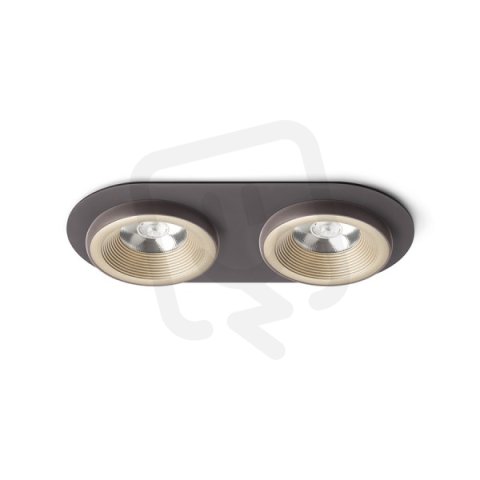 SHARM R II zápustná černá/černá měď 230V LED 2x10W 24° 3000K RENDL R13244