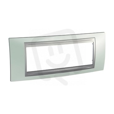 Unica Top rámeček šestimodulový Fluor Green/Aluminium SCHNEIDER MGU66.106.094