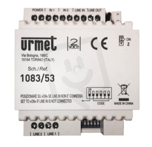 Interface pro 2 vstupy a 2 stoupačky, 4 DIN moduly URMET 1083/53