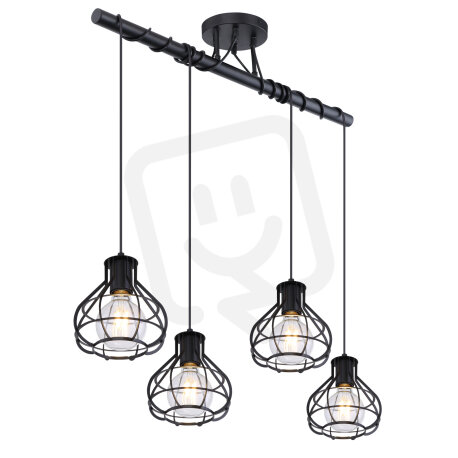 Stropní svítidlo CLASTRA černá 4xE27, max. 60W 230V GLOBO 15388-4D