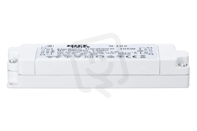 Elektronický transformátor 105VA (max.20-105W) 230V bílý NICE PRICE 3651