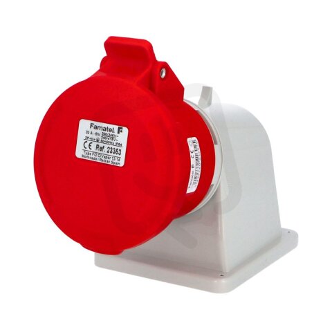 Vestavná zásuvka IP44/400V/32A/5P 6h, úhel 90° - SpeedPRO FAMATEL 23353