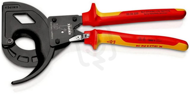 KNIPEX 9536320 ráčnové nůžky na AL a CU kabely d60mm/600mm2 izolované do 1kV