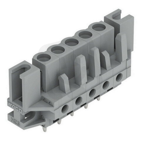 Pružinová svorkovnice THT rovná 5 mm šedá 5pól. WAGO 232-135/047-000