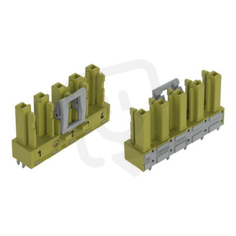 Zásuvka na desky plošných spojů, rovné, 5pól., světle zelená