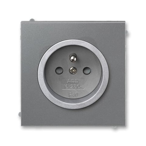 ABB NEO TECH Zásuvka s ochr. kolíkem s clonkami ocelová/titanová 5519M-A02357 73