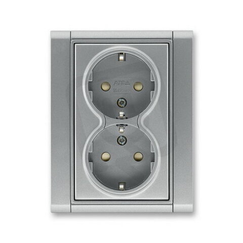 ABB 5512F-C03459 36 Zásuvka 2násobná s ochrannými kontakty(podle DIN),s clonkami