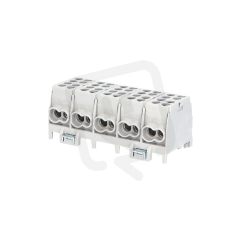 Svorkovnice rozbočovací HLAK 25 5/10 GR-S 100A 5pól. AL/CU IP20 šedá na DIN