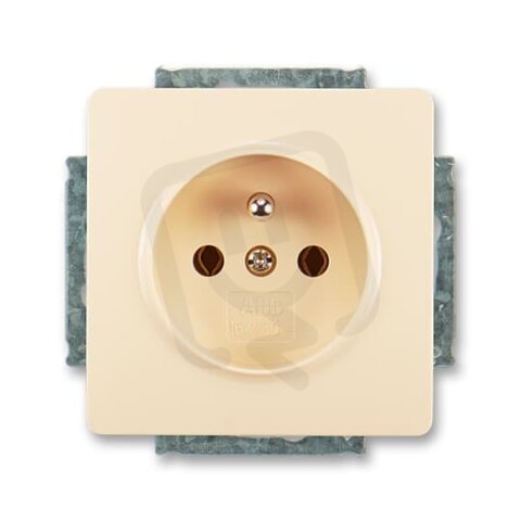 ABB Swing Zásuvka jednonásobná chráněná 16A 250 Vstř. krémová BLISTR