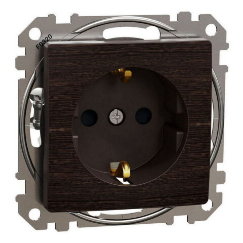 Zásuvka SCHUKO, Wenge,Sedna Design/Elements SCHNEIDER SDD181022U