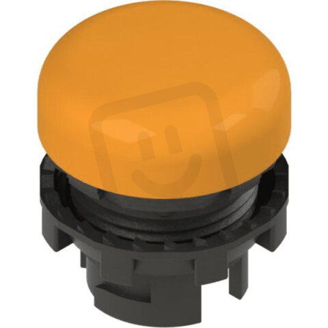 Světelná čočka d22mm, Čočka: bez symbolu, Oranžová, Plochý, plast, černá, IP67