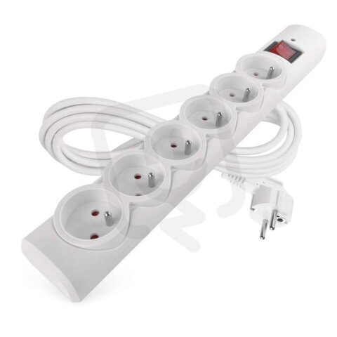 Přepěťová ochrana  6 zásuvek, 3 m, bílá EMOS P54016