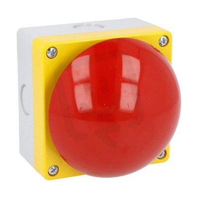 Lovato LP9P11R Nouzový spínač d90mm červený hříbek 1 zap+1 vyp kontakt