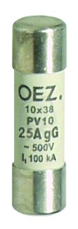 PV10 16A gG Pojistková vložka AC 500V/DC 250V vel.10×38 OEZ:06703