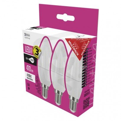 LED žárovka Classic svíčka E14 5W (40W) 470 lm neutrální bílá EMOS ZQ3221.3