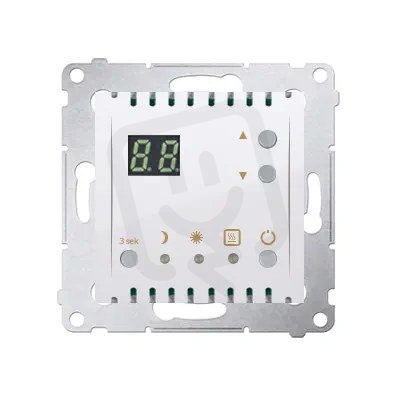 Termostat s displejem, vestavěný senzor teploty, 16(2) A, 230V~, bílá
