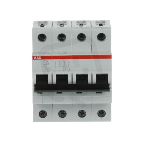 S204-C32 4 fázový jistič 32 A char. C 6kA ABB 2CDS254001R0324