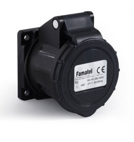 Vestavná zásuvka IP44/230V/16A/3P černá, přímá - SpeedPRO FAMATEL 23480