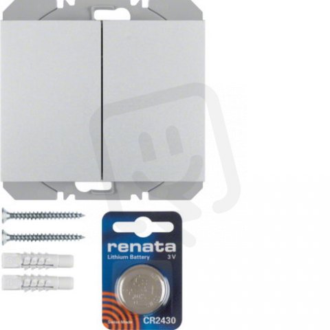 KNX RF tlačítko 2-násobné bateriové ploché quicklink K.5 alu mat lak. 85656277