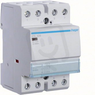 Stykač 25A, 3S+1R, 12V AC HAGER ESL428