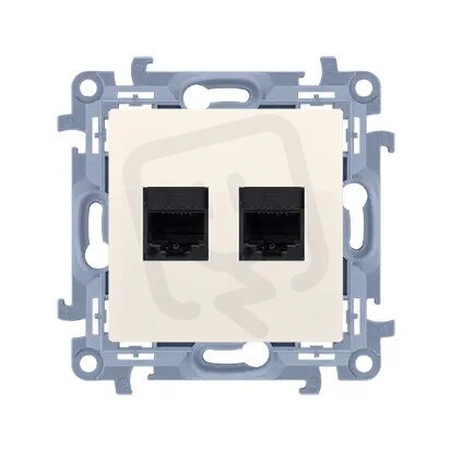 Telefonní zásuvka RJ11 + počítačová zásuvka RJ45 kat. 5e, krémováová C5T.01/41