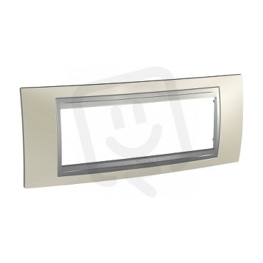 Unica Top rámeček šestimodulový Opal Titanium/Aluminium SCHNEIDER MGU66.106.095