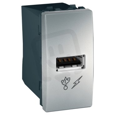 Unica USB 2.0 nabíjecí konektor, Aluminium SCHNEIDER MGU3.428.30