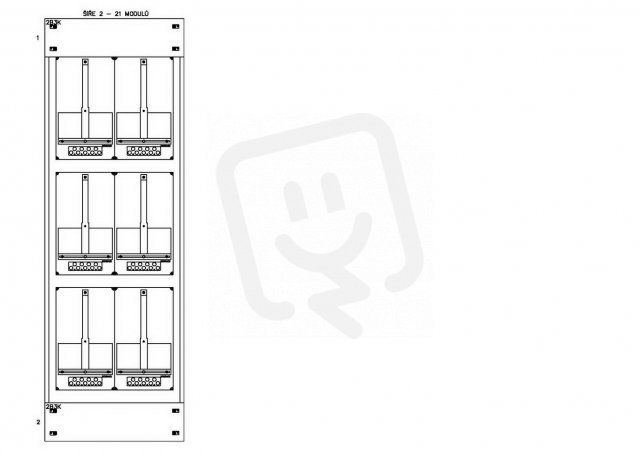 Konstrukce elektroměrová 2-33, 3-řadá, plastové panely SCHRACK CSIL116233