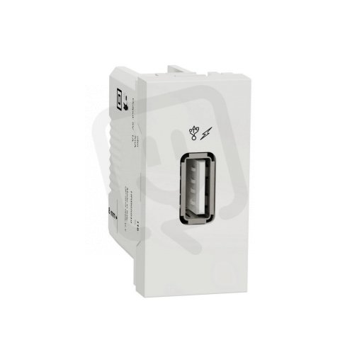 Unica USB 2.0 nabíjecí konektor, 1M, Bílý SCHNEIDER NU342818