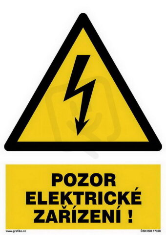 Pozor elektrické zařízení, fólie 210x148, W012-01.SD