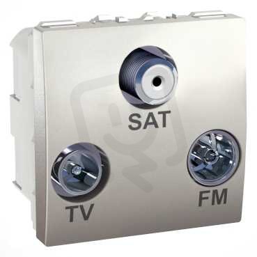 Unica R/TV/SAT zásuvka s F-konektorem, koncová, Aluminium SCHNEIDER MGU3.450.30
