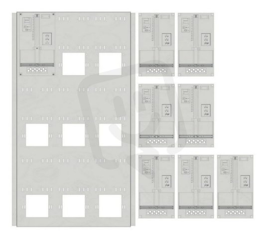 Sada elektroměrová vana 3-řadá, 9 desek
