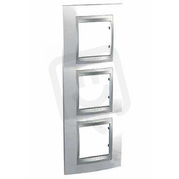 Schneider MGU66.006V.092 Krycí rámeček Top trojnásobný vert., Top White/alu