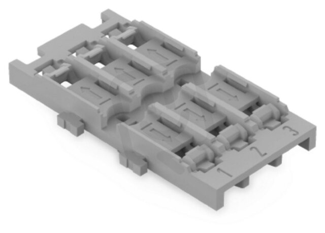Upevňovací adaptér 3x pro spojovací svorku Inline s páčkou šedá WAGO 221-2533