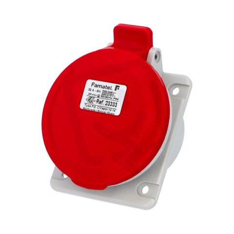 Vestavná zásuvka IP44/400V/32A/5P 6h, šikmá 10° - SpeedPRO FAMATEL 23333