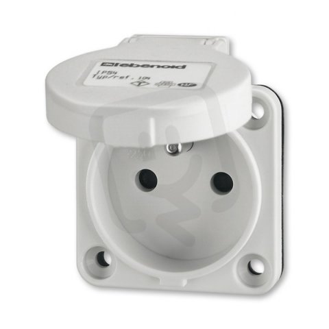 ABB ZásuvkaVestavná 1násobná s ochranným kolíkem,sVíčkem,bezšroubová,IP54