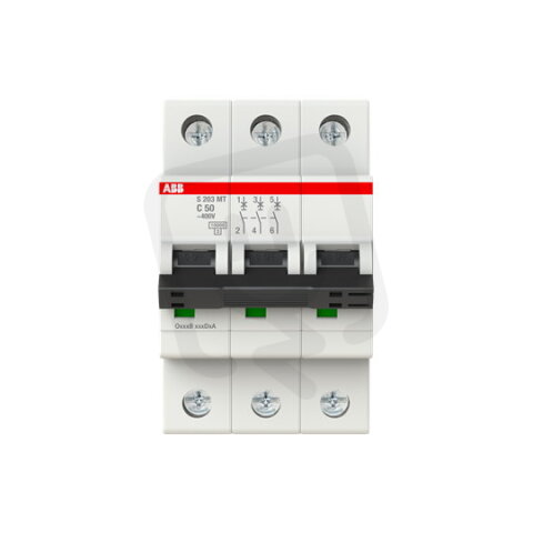 ABB S203MT-C50, třífázový jistič,  50A, C, 10kA, určeno pro drážní aplikace