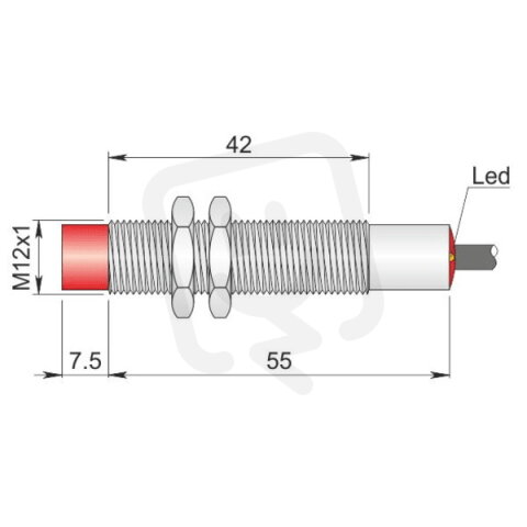 Indukční senzor d12 mm - Atex prach AECO SI12-CE4 PNP NC AD3 LC5