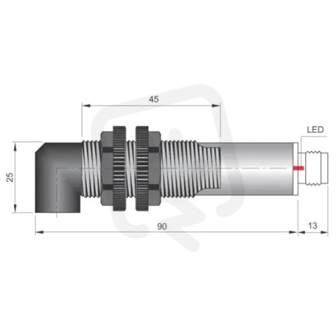Optoelektronický senzor d18 mm AECO FT18-ABE-90 H