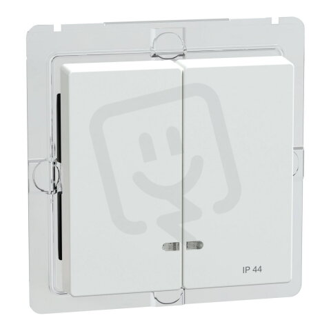 Kryt spínače dvojitý průzory IP44,Active SCHNEIDER MEG3424-0325