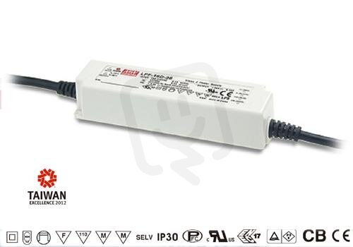 Stmívatelný zdroj pro LED 16W 12V 1340mA MEAN WELL LPF-16D-12