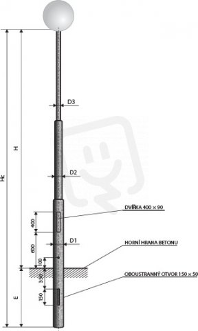 K 10 stožár sadový, bezpaticový, třístupňový 133/89/60 AMAKO 0610013360
